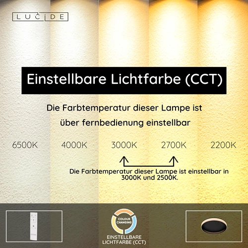 Lucide ESTREJA - Deckenleuchte - Ø 40 cm - LED 3 StepDim - CCT - 2500K/3000K - Schwarz - USP